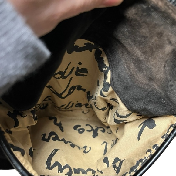 Vintage Juicy Couture Y2K  black velvet Juicy chain detail crossbody rare - Picture 6 of 16